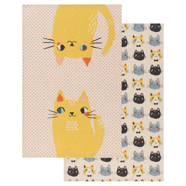 "Meow Meow": Dishtowels (Set of 2) - Tiny Tiger Gift Shop