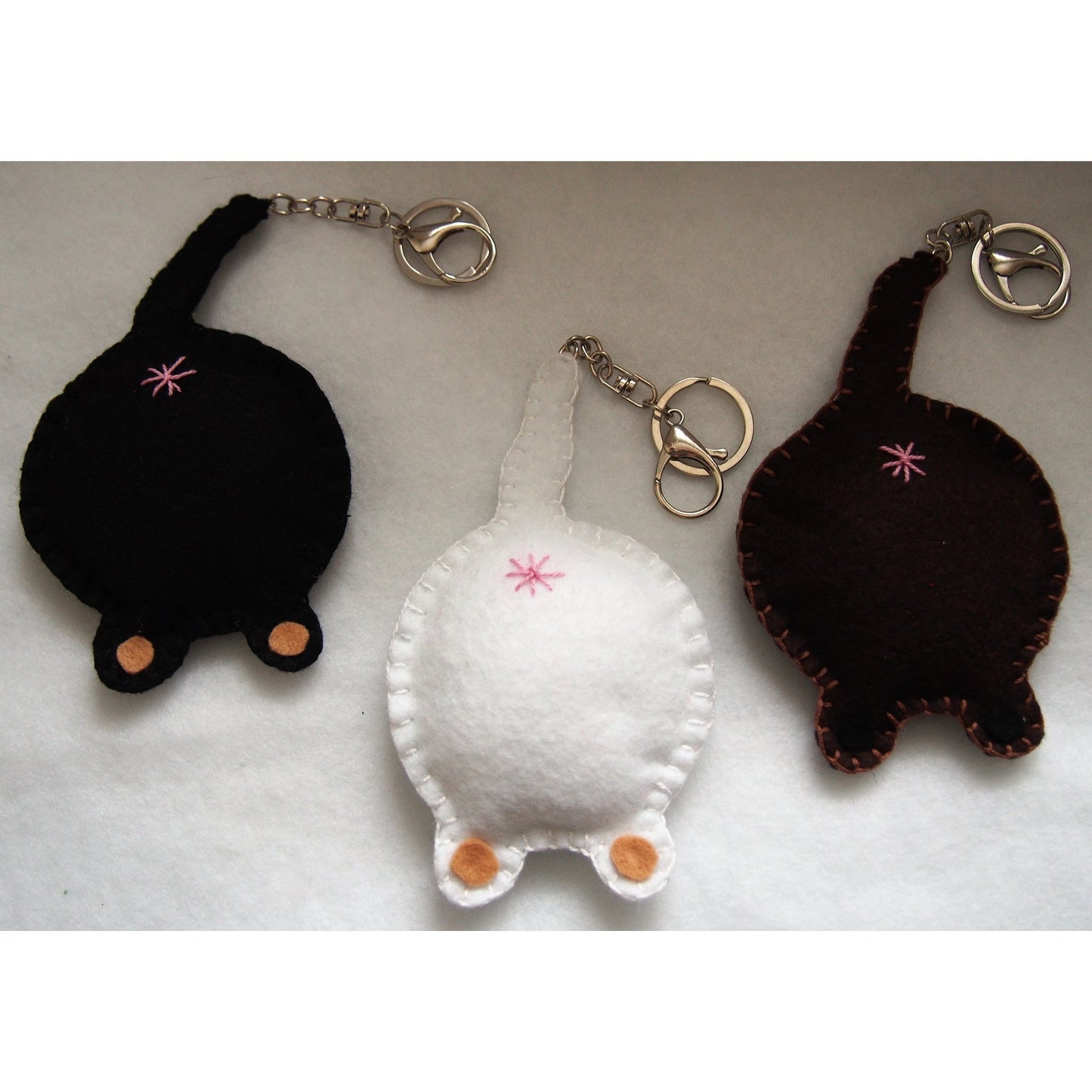 "The Fluffies" - Cat Butts (Key Tags/Pin Cushions) - Tiny Tiger Gift Shop