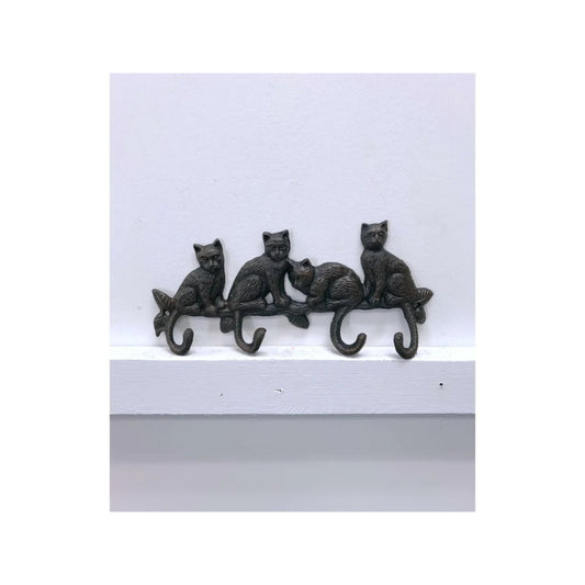 "Vintage Cats": Wall Hooks - "Meeting Time" - Tiny Tiger Gift Shop